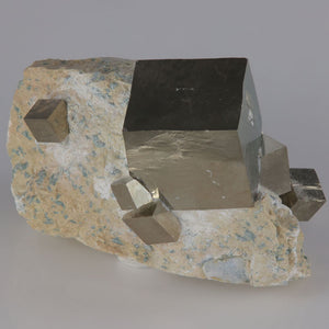 Pyrite Crystal Cluster on Host Rock