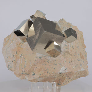Pyrite cubes on matrix