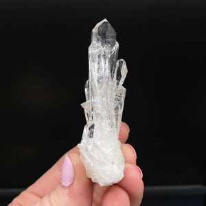 clear transparent quartz crystal cluster