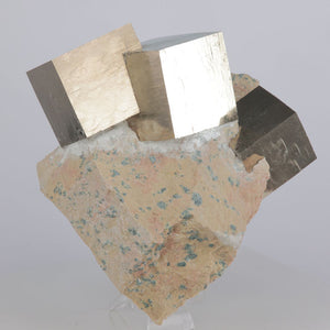 Triple pyrite Cube mineral specimen
