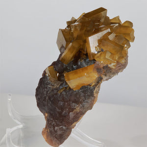 golden brown barite on fluorite raw
