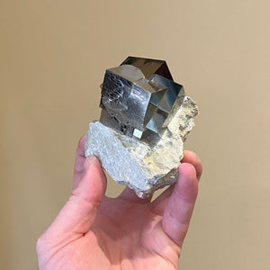 Cubic pyrite cystal specimen