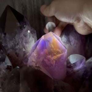 Ametrine Crystal orange and purple specimen