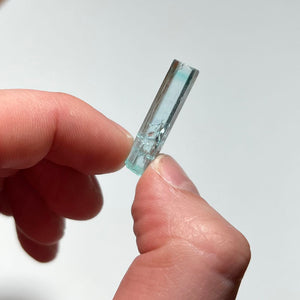 aqua crystal in hand for size