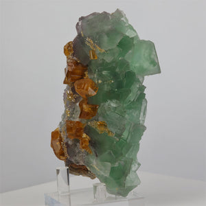 Chinese Fluorite with orange barite crystals