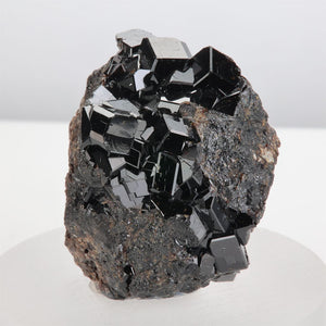 Black garnet crystals
