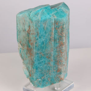 Large blue amazonite mineral specimen from colorado