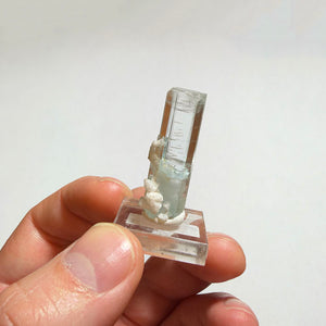 Transparent Icy Blue Aquamarine with Natural Growth Features Shigar Mine Pakistan 7.08 Grams