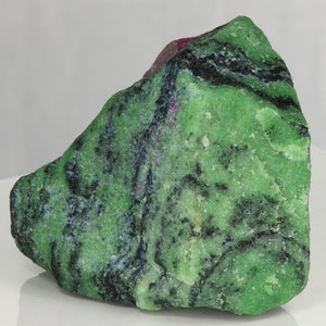 Ruby in zoisite crystal specimen hornblend