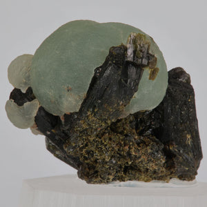 Prehnite on Epidote Crystal Specimen from Mali