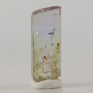 Light pink yellow tanzanite crystal gemmy