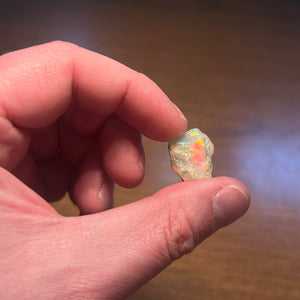 Welo Ethiopian opal rough in hand