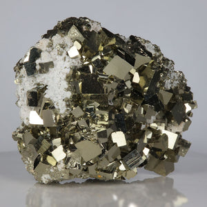 Metallic Pyrite Crystal Cluster