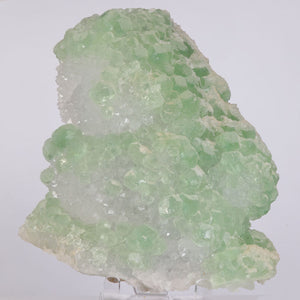 Green Fluorite Crystals on Quartz