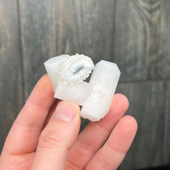 white well formed calcite crystals