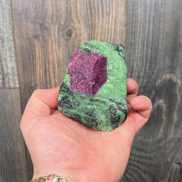 red ruby in green zoisite