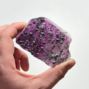 purple fluorite crystal with galena