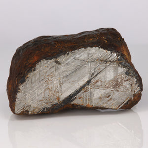 meteorite from space natural and etched surface