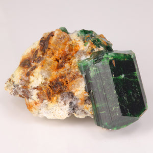 Dark Green Tourmaline Crystal Specimen on Matrix from Tanzania