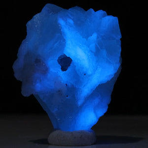 Blue fluorescent mineral prehnite specimen