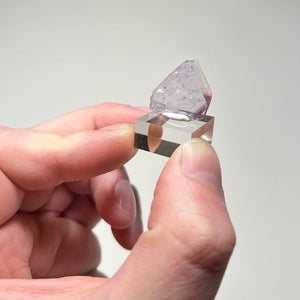Translucent magnesio-axinite specimen showing wedge-shaped crystal structure