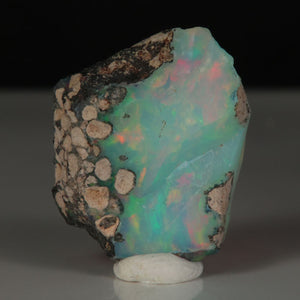 Ethiopian hydrophane opal rough with vivid green and red play-of-color