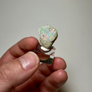 Natural Ethiopian opal cutting rough displaying rainbow fire