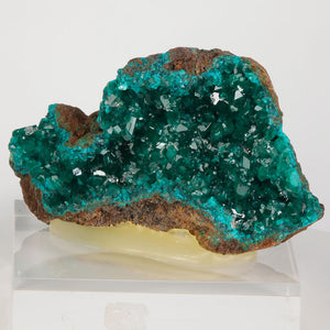 Congo dioptase specimen with intense green color