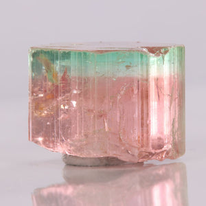 Green and pink tourmaline mineral specimen congo