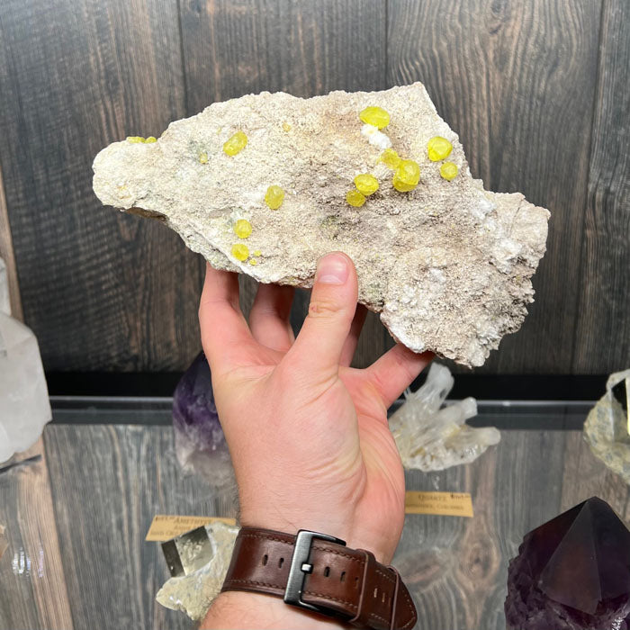 Yellow Sulfur Crystals on Matrix Bolivia