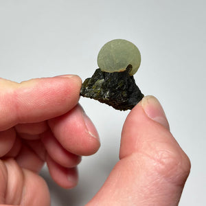 Prehnite and epidote crystal specimen