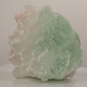 mint green fluorite with drusy quartz crystals