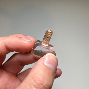 Gemmy Chrome Topaz crystal with sharp termination
