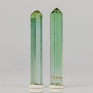 pair of green tourmaline crystals from Congo