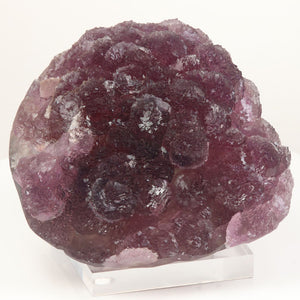 purple fluorite display specimen with layered circular crystal structures