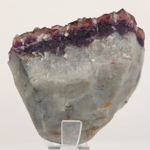 Anhui fluorite specimen with contrasting crystal and druzy textures