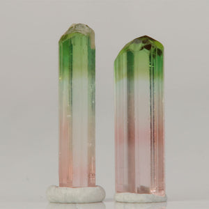 raw tourmaline pair from africa showing vertical striations