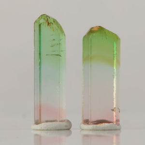 raw tourmaline pair with strong color zoning mineral specimen