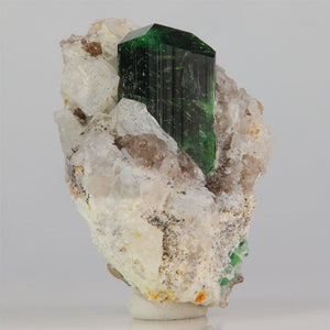 deep green chrome tourmaline prismatic crystal