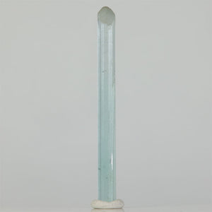 Elongated blue Elbaite crystal with natural termination