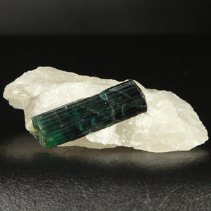 Blue Green Tourmaline Crystal in Quartz from Brazil