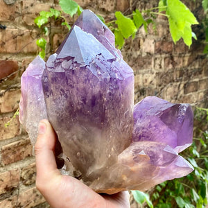 Large Purple Quartz Raw Crystals Cluster
