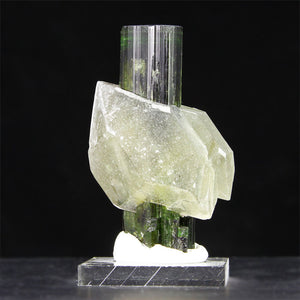 Green Tourmaline though Quartz