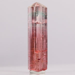 Peachy pink tourmaline crysta fades