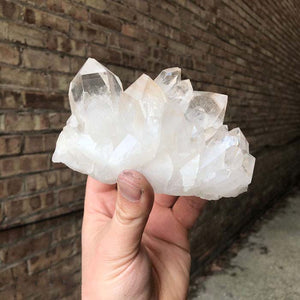 Natural quartz crystal cluster specimen
