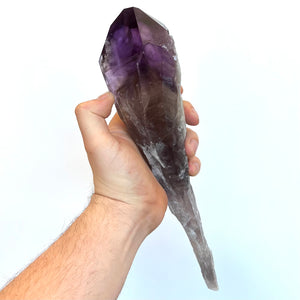 Amethyst crystal point scepter