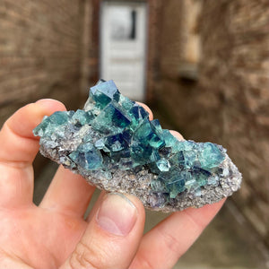 Blue Green Fluorescent Fluorite Cubes England