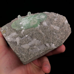 Green Apophyllite Crystal with Stilbite