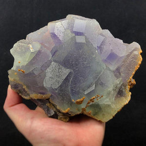 Chinese Raw Green Purple Fluorite Crystal Mineral Specimen