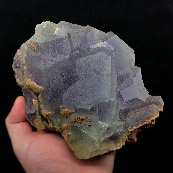 Chinese Raw Green Purple Fluorite Crystal Mineral Specimen